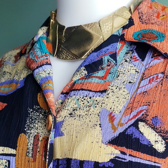 Laura Kieffer for Susan Burrowes Beautiful Vintage Print Blouse πβ¨πβ¨π - Picture 8 of 11